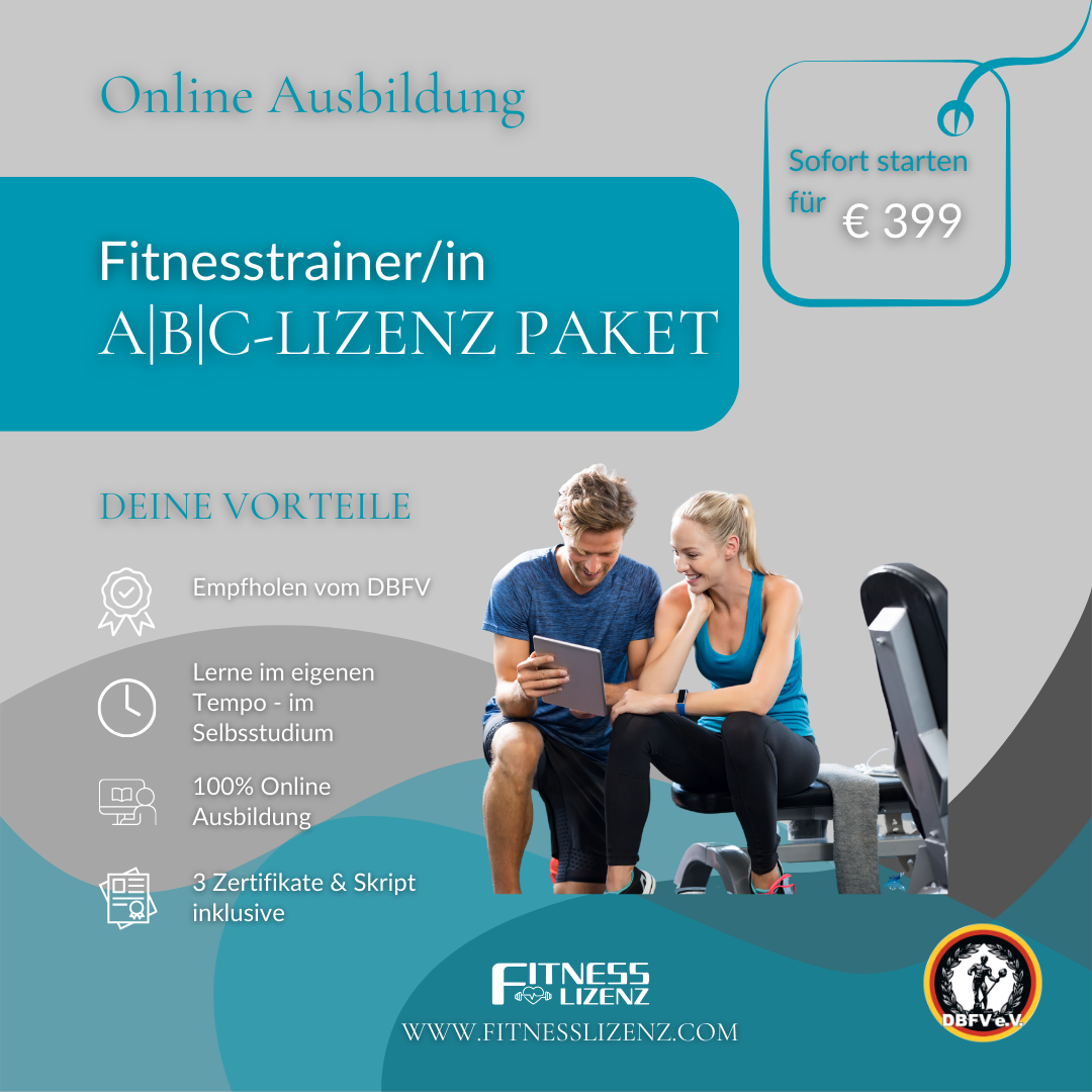 Fitnesstrainer A-Lizenz | B-Lizenz | C-Lizenz Komplettpakett