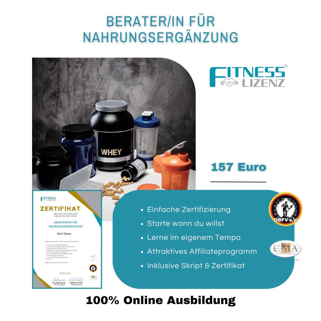 Berater/in für Nahrungsergänzung - FitnessLizenz